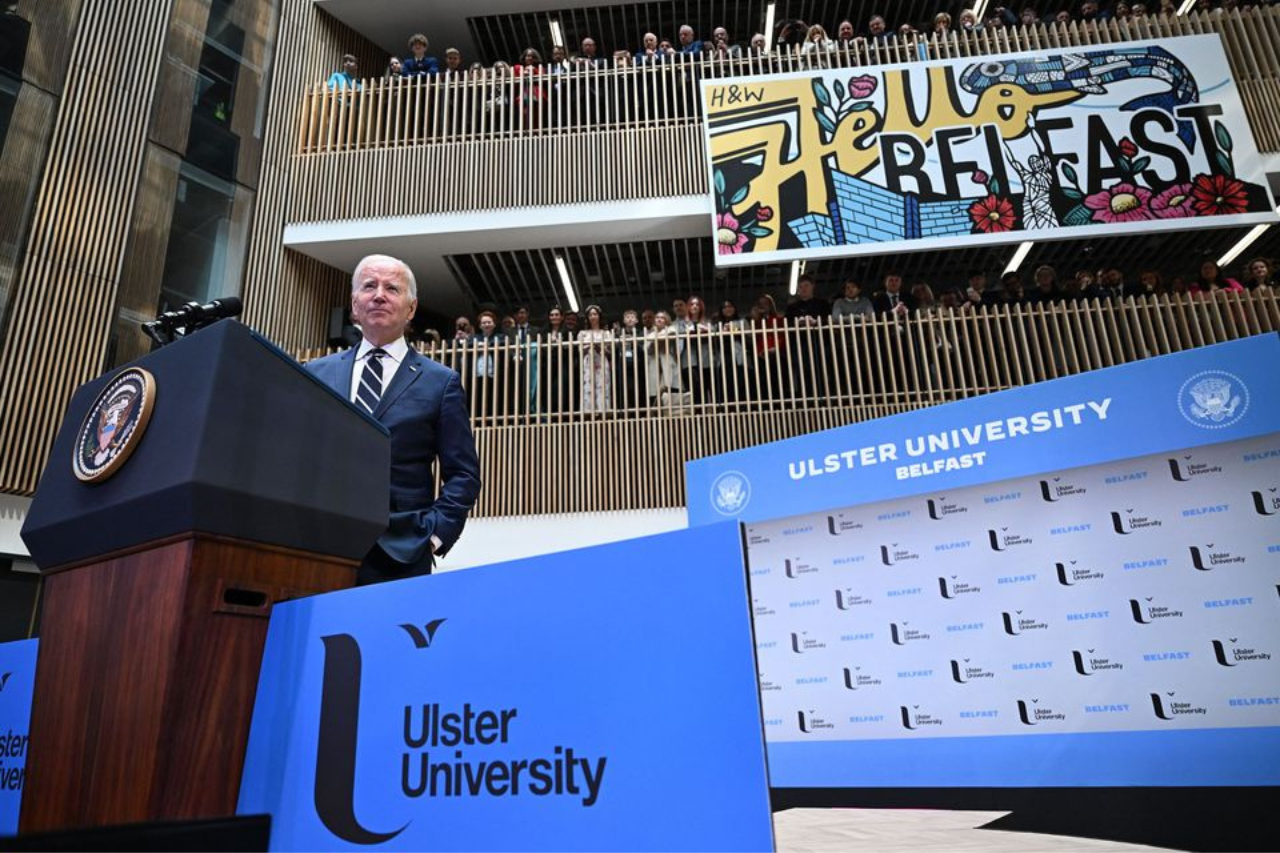 US President Joe Biden visits Ulster University